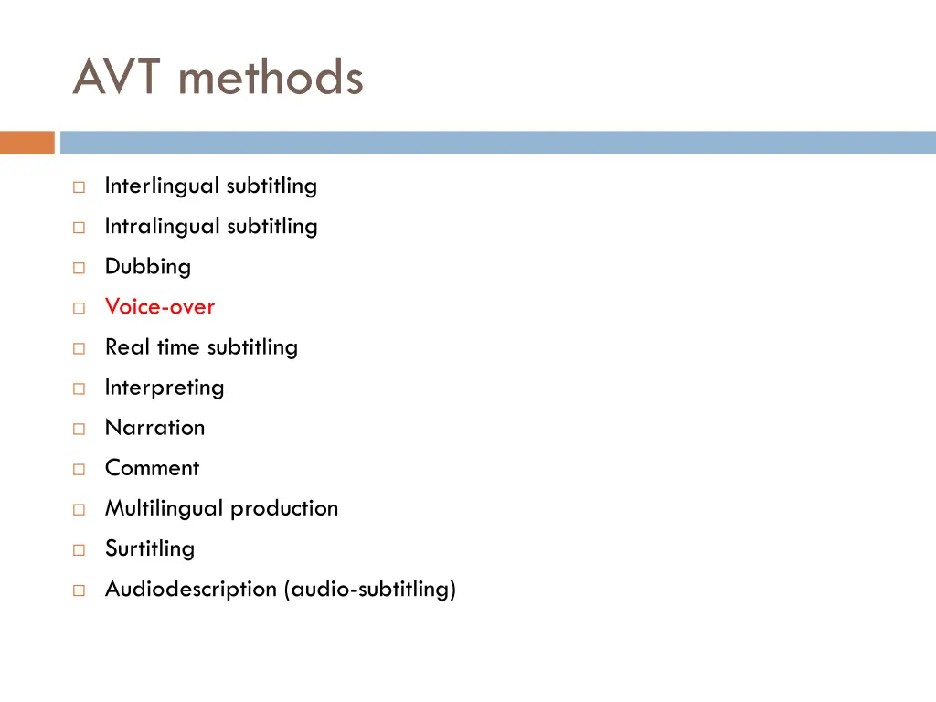 avt methods