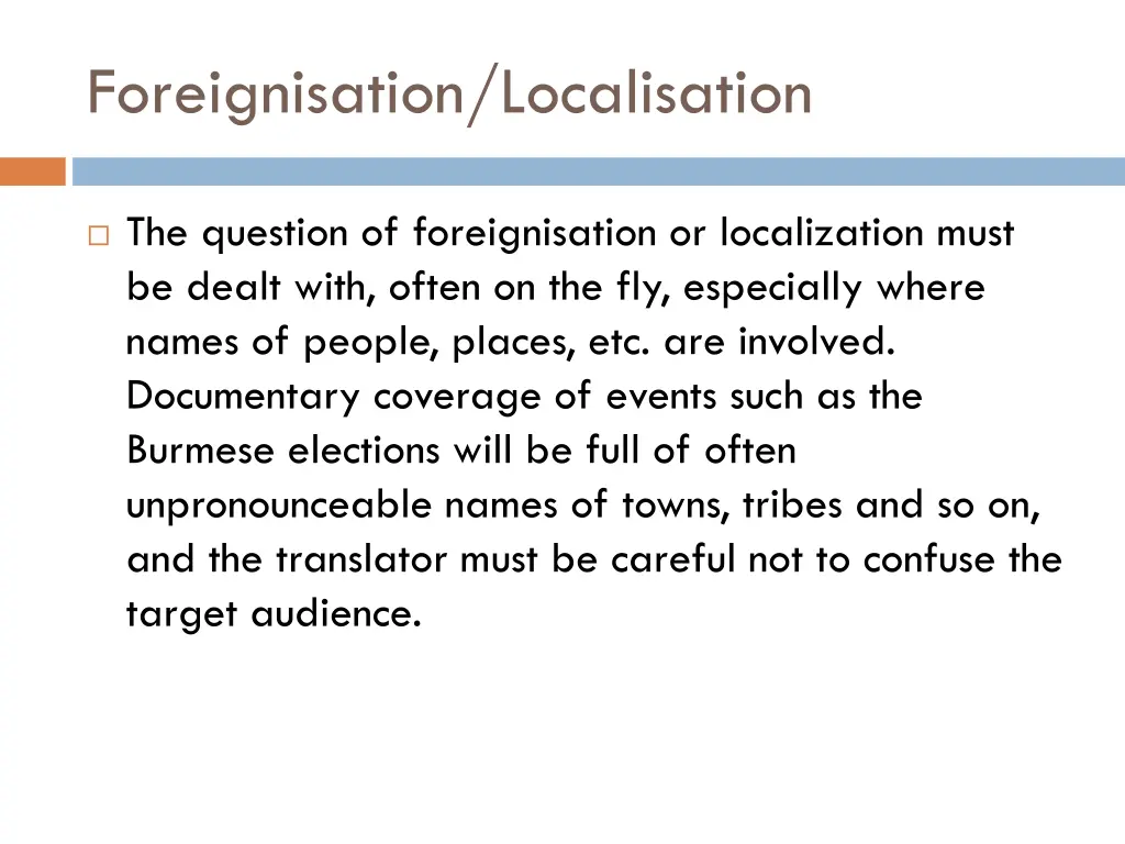 foreignisation localisation