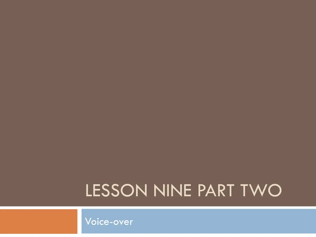 lesson nine part two