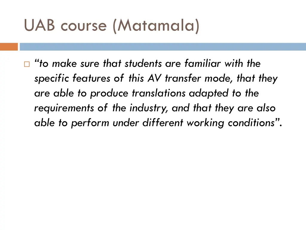 uab course matamala