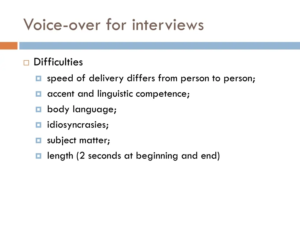 voice over for interviews