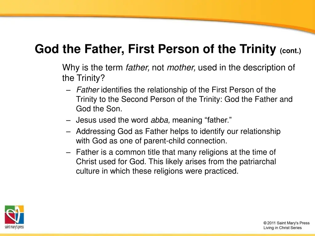 god the father first person of the trinity cont 5