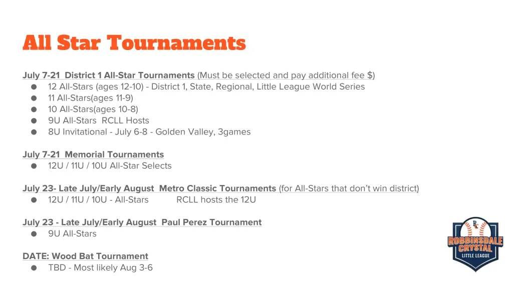 all star tournaments