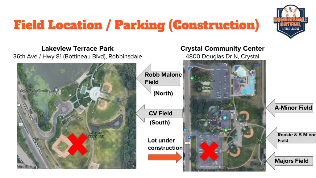 field location parking construction