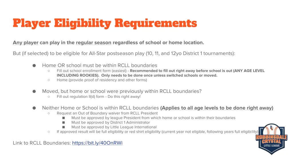 player eligibility requirements