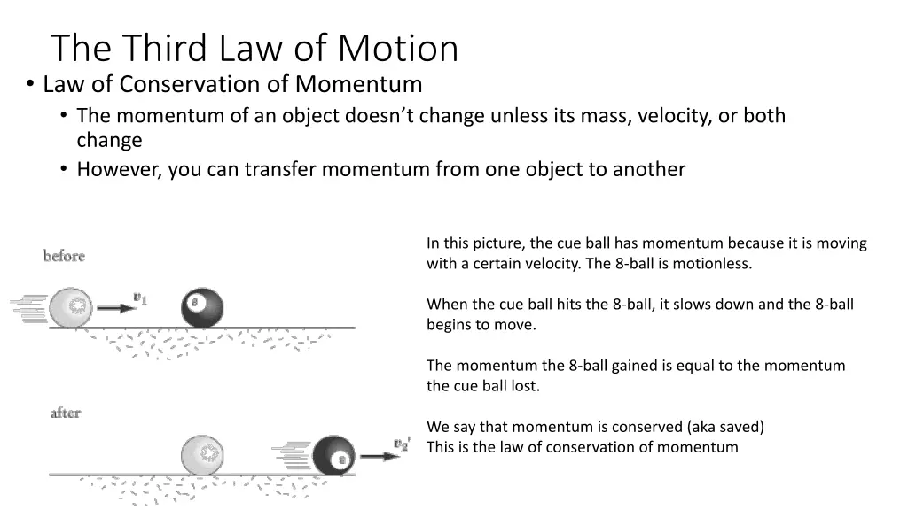 the third law of motion law of conservation