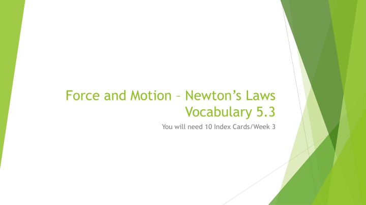 force and motion newton s laws