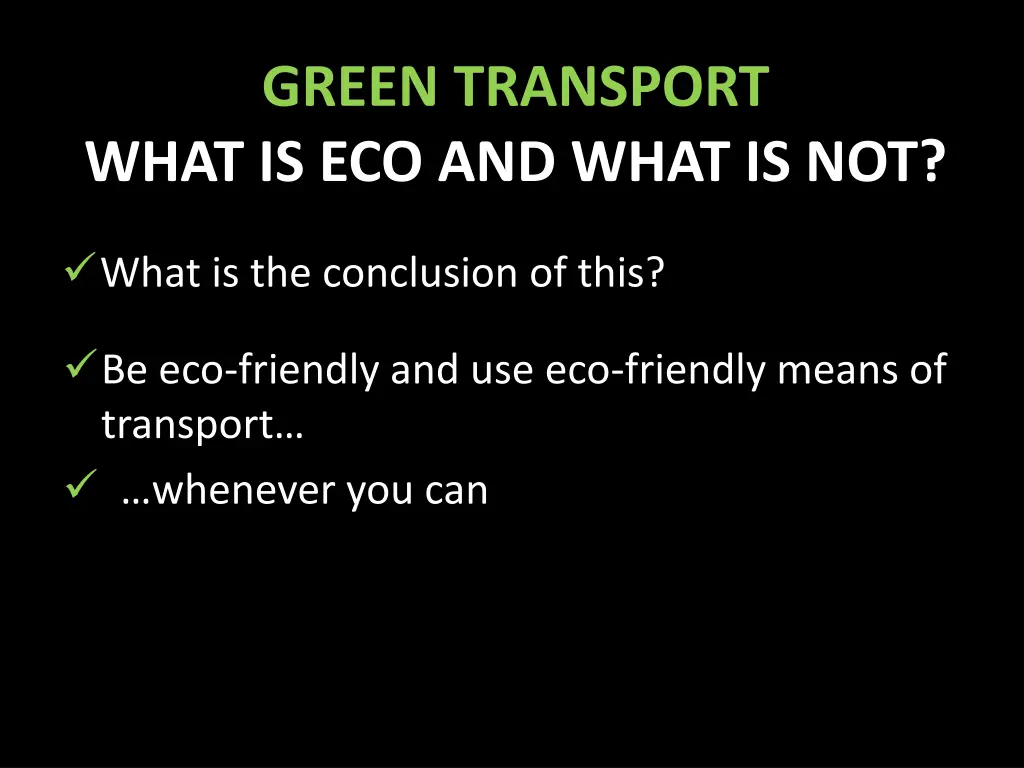 green transport what is eco and what is not 1