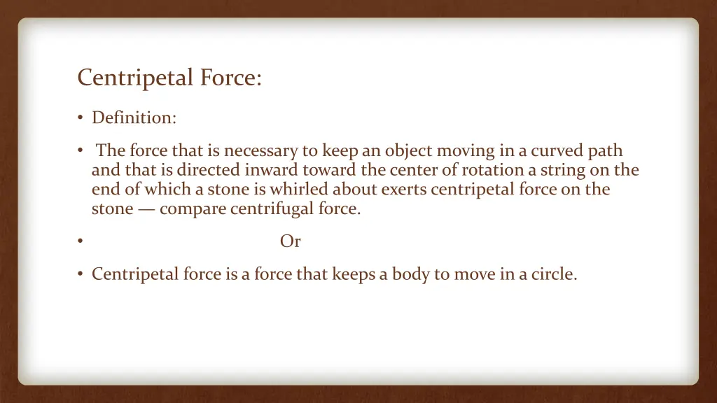 centripetal force