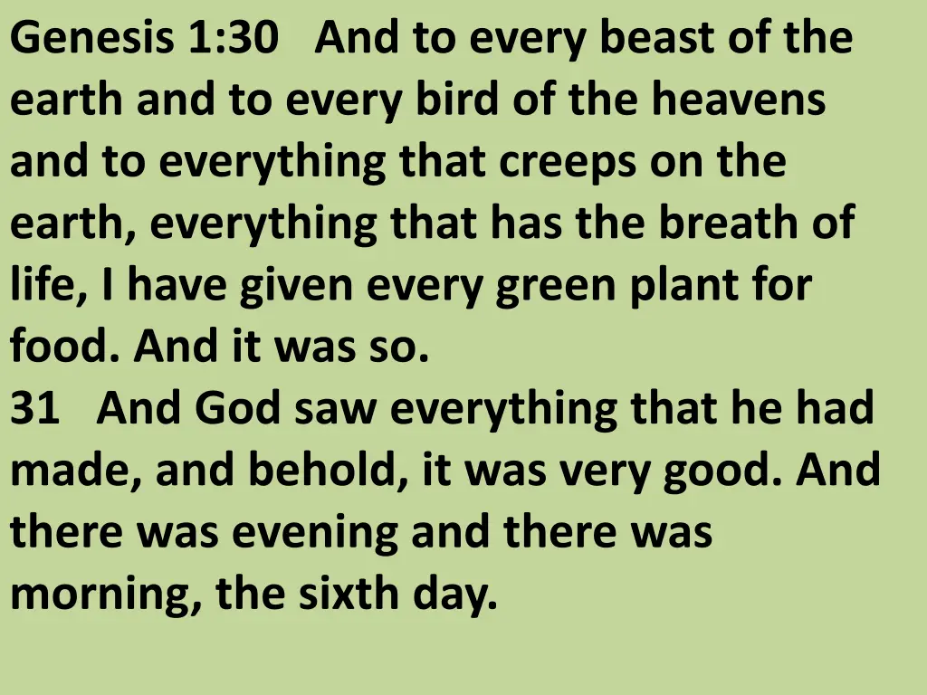 genesis 1 30 and to every beast of the earth 1