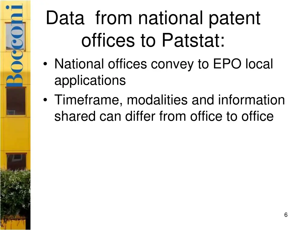 data from national patent offices to patstat