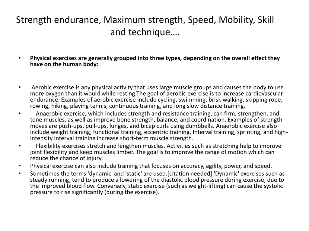 strength endurance maximum strength speed 1