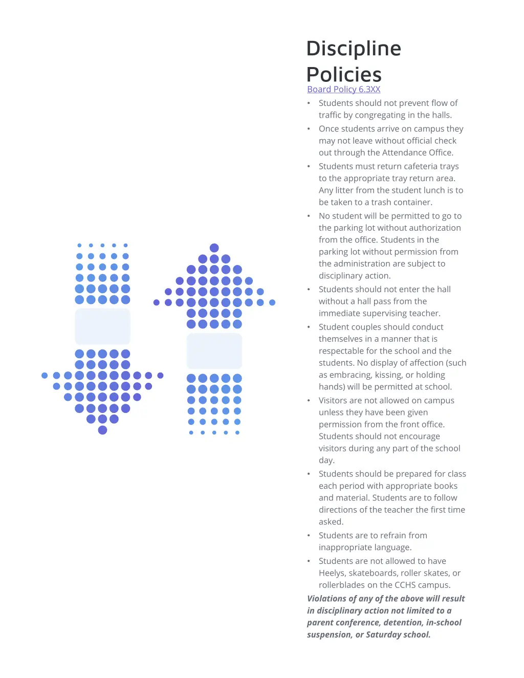 discipline policies board policy 6 3xx students