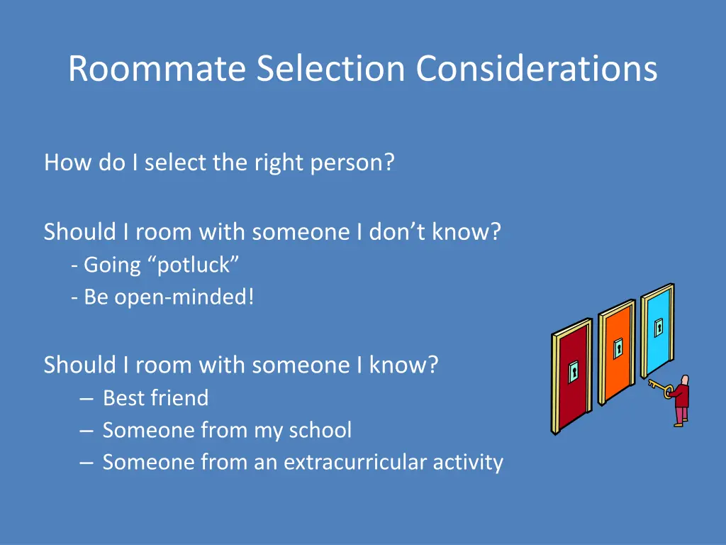 roommate selection considerations