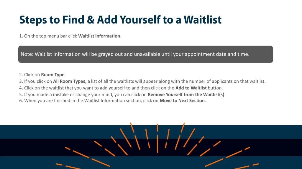 1 on the top menu bar click waitlist information