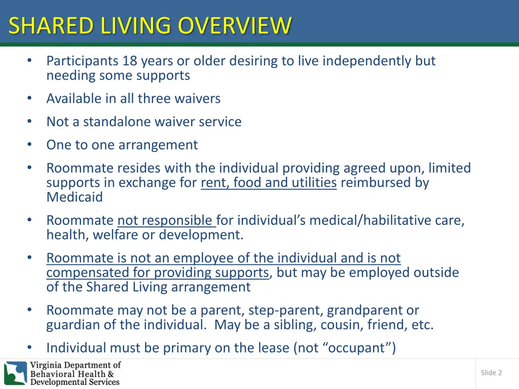 shared living overview