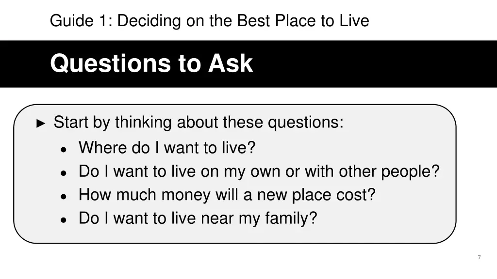 guide 1 deciding on the best place to live 1