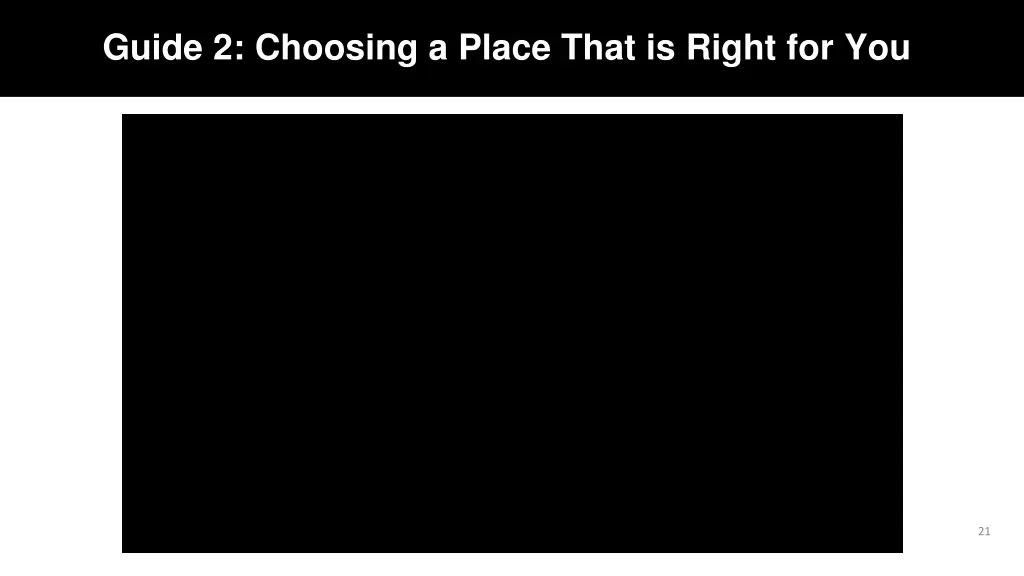 guide 2 choosing a place that is right for you 1