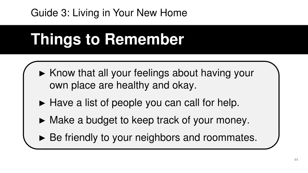 guide 3 living in your new home 7