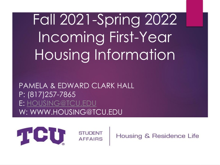 fall 2021 spring 2022 incoming first year housing