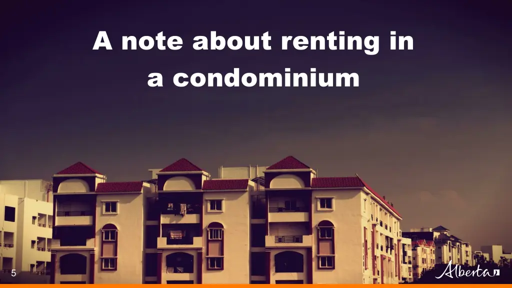 a note about renting in a condominium