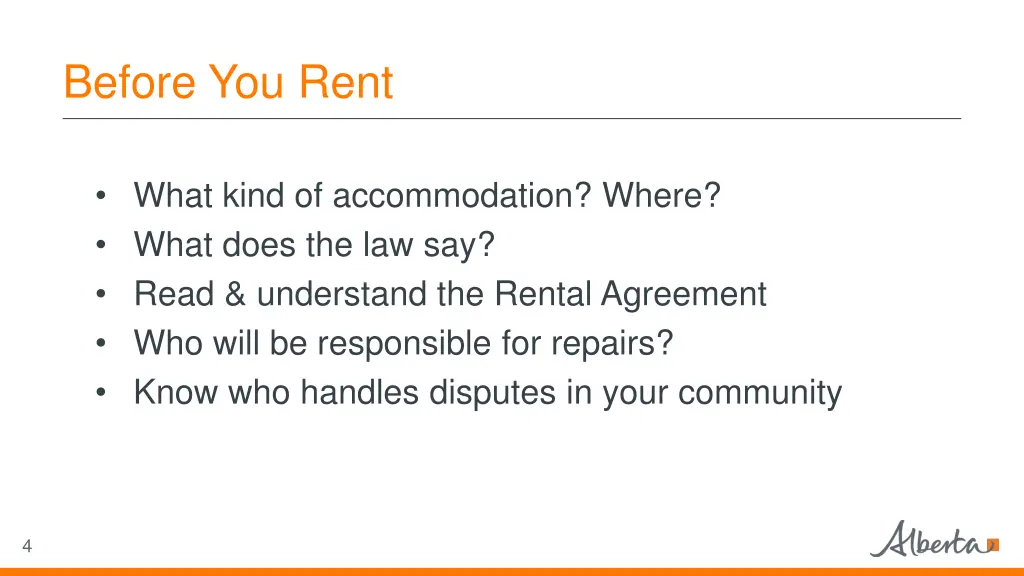 before you rent