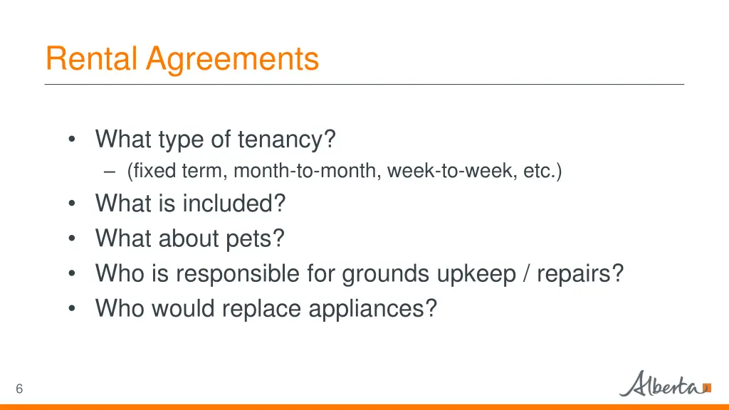 rental agreements