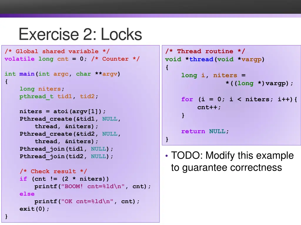 exercise 2 locks