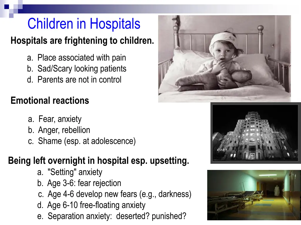 children in hospitals hospitals are frightening