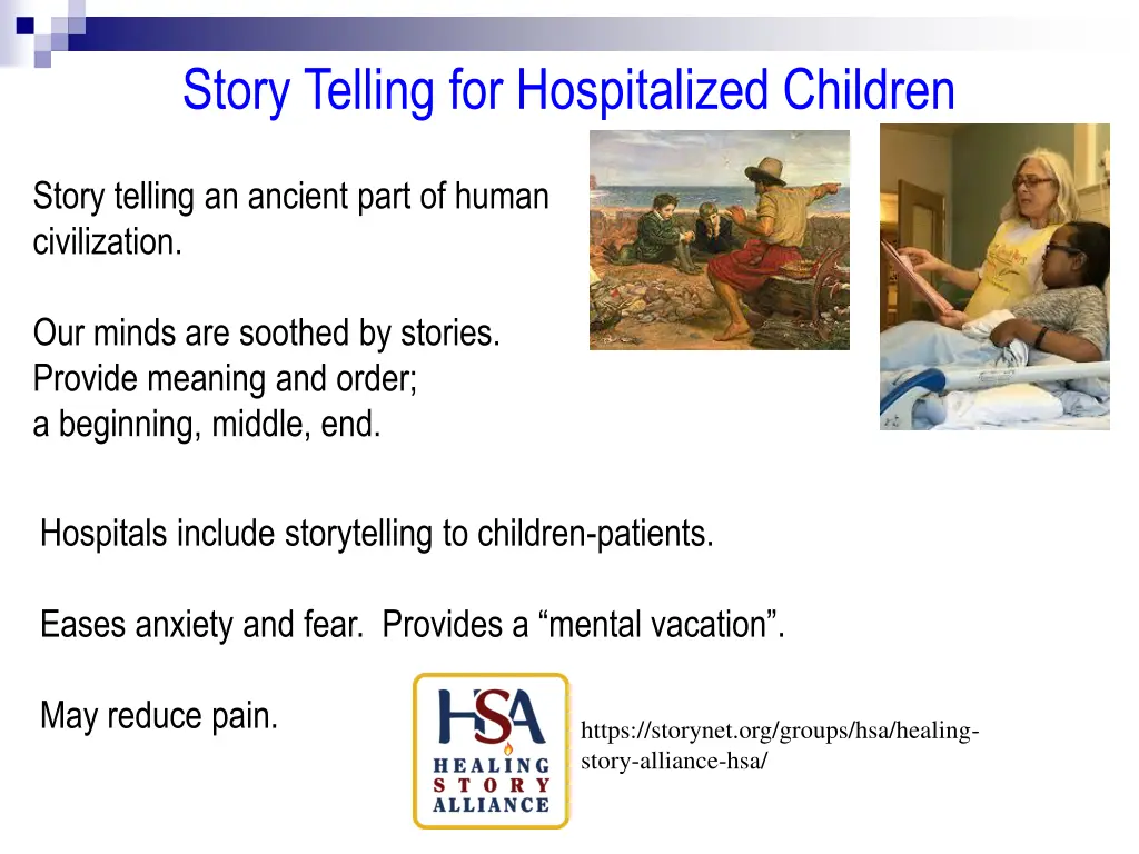 story telling for hospitalized children