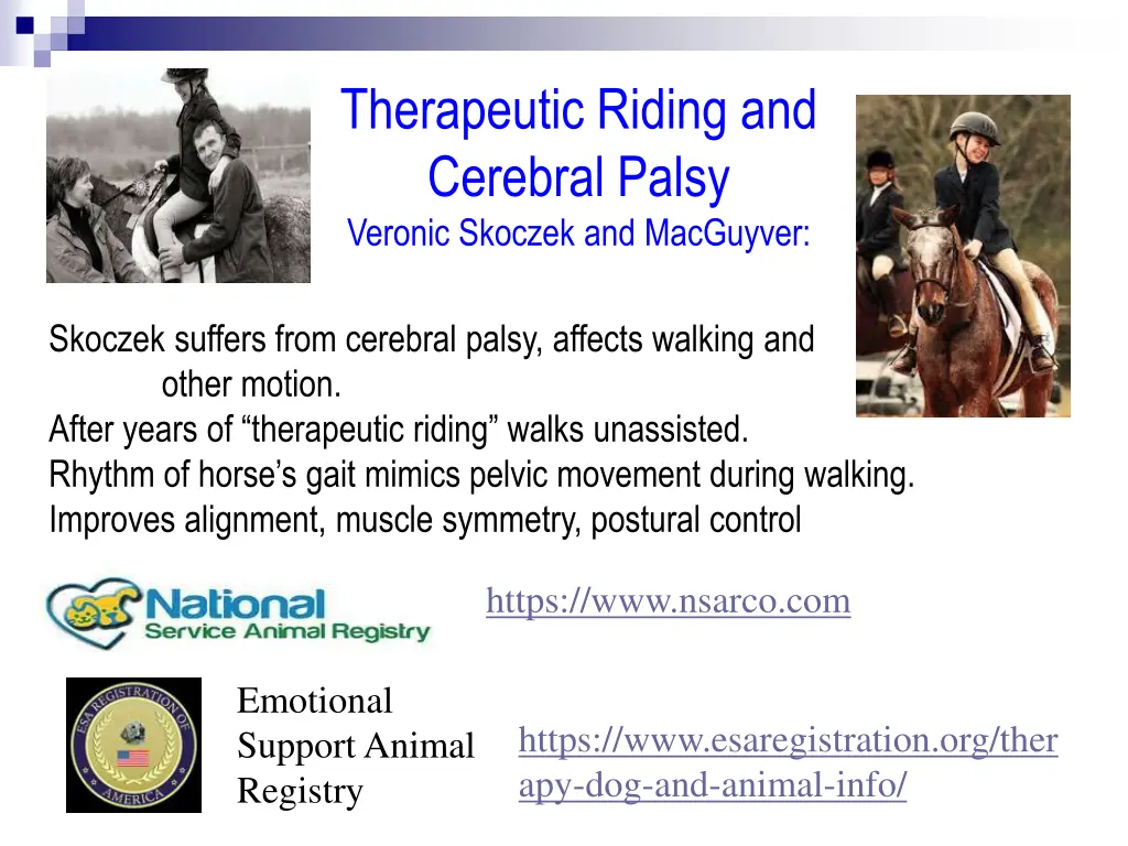 therapeutic riding and cerebral palsy veronic