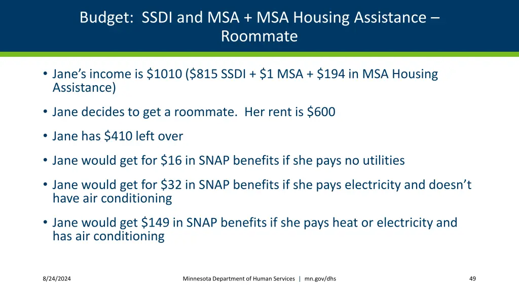 budget ssdi and msa msa housing assistance 1