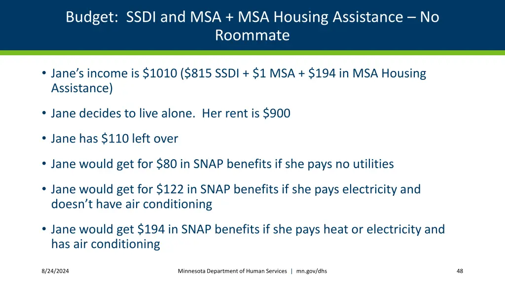 budget ssdi and msa msa housing assistance