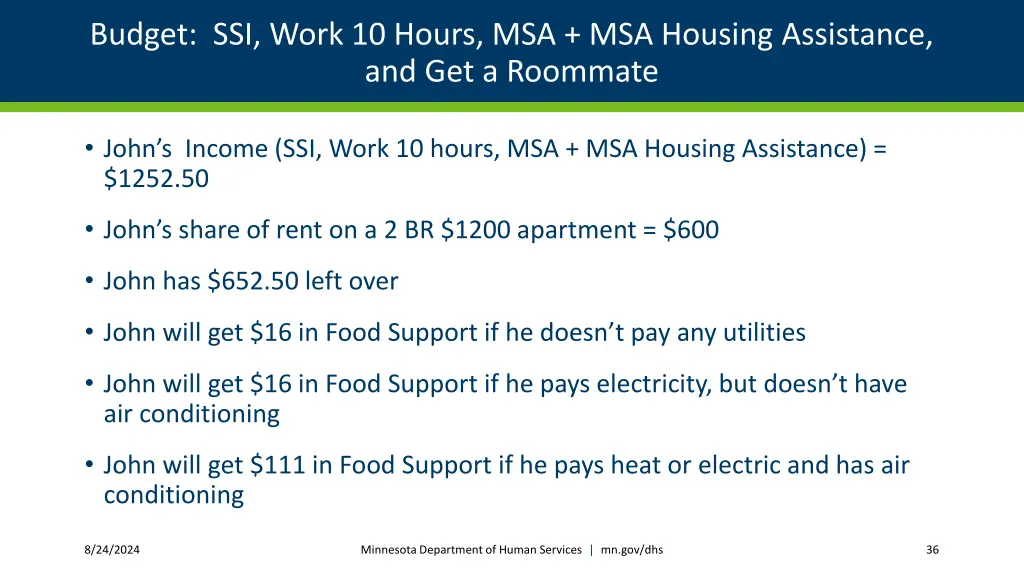 budget ssi work 10 hours msa msa housing