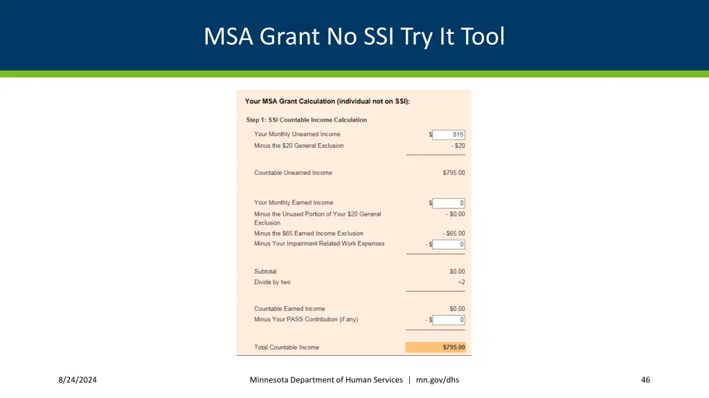 msa grant no ssi try it tool