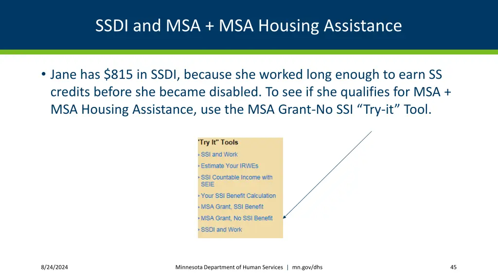 ssdi and msa msa housing assistance