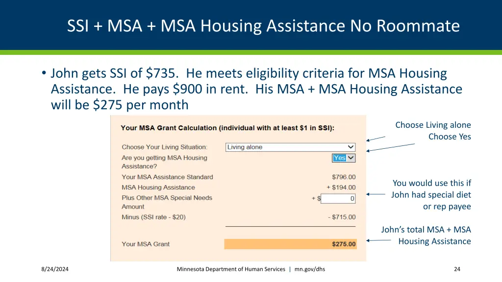 ssi msa msa housing assistance no roommate