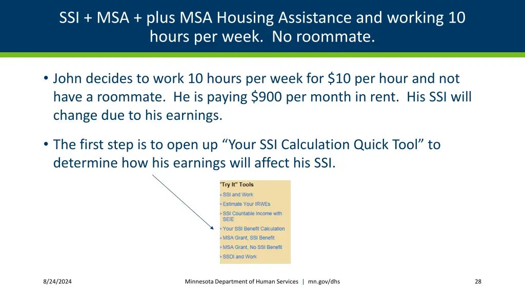 ssi msa plus msa housing assistance and working