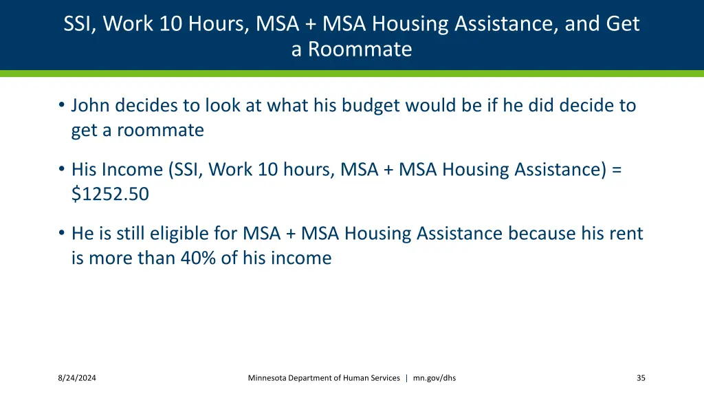 ssi work 10 hours msa msa housing assistance