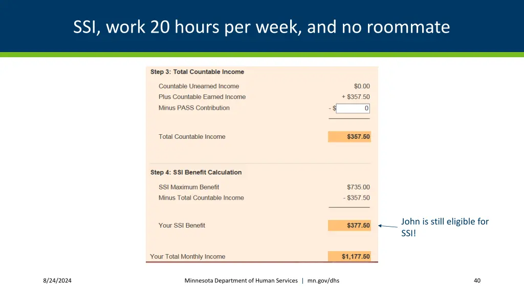 ssi work 20 hours per week and no roommate 2