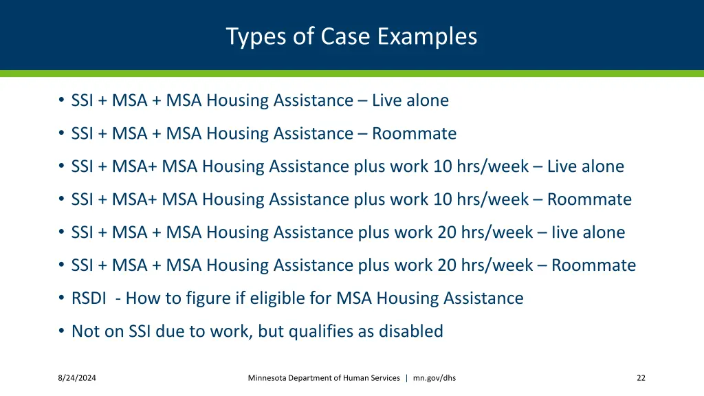 types of case examples