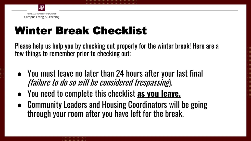 winter break checklist winter break checklist