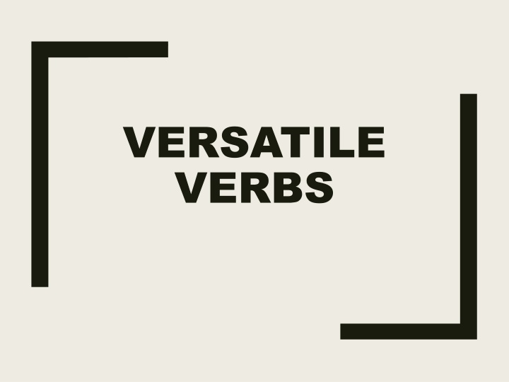 versatile verbs