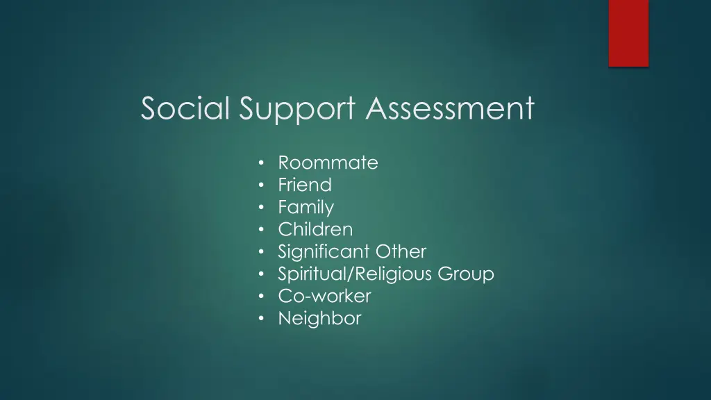 social support assessment