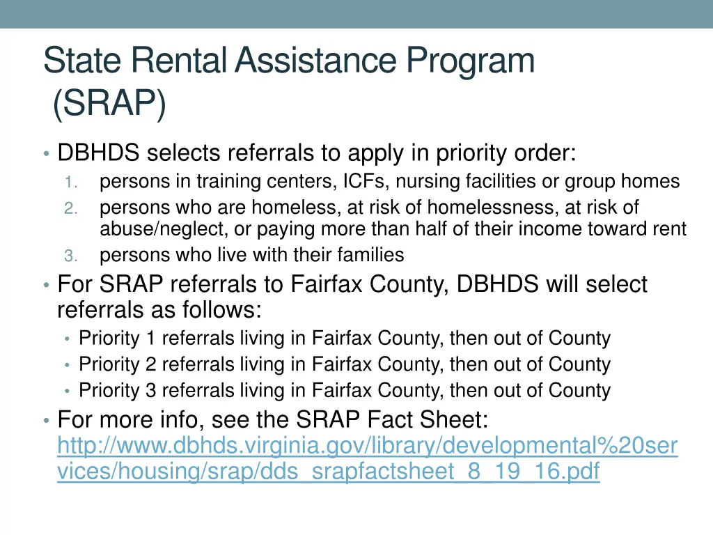 state rental assistance program srap 1