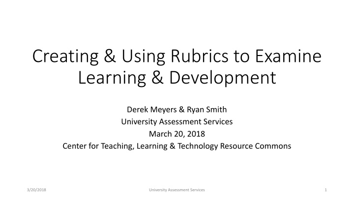 creating using rubrics to examine learning