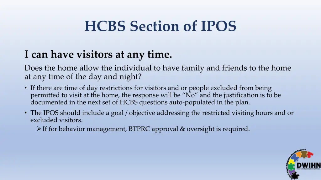 hcbs section of ipos 11