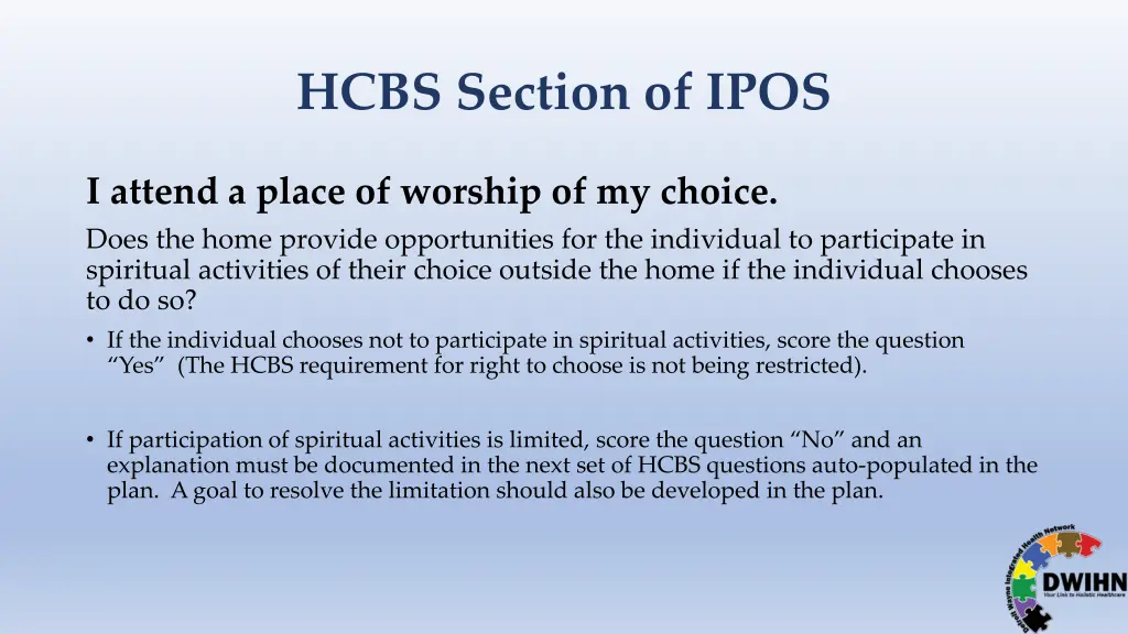 hcbs section of ipos 12