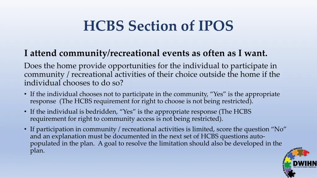 hcbs section of ipos 13