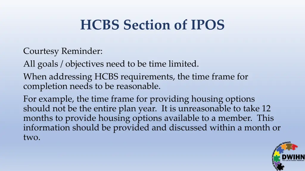 hcbs section of ipos 2